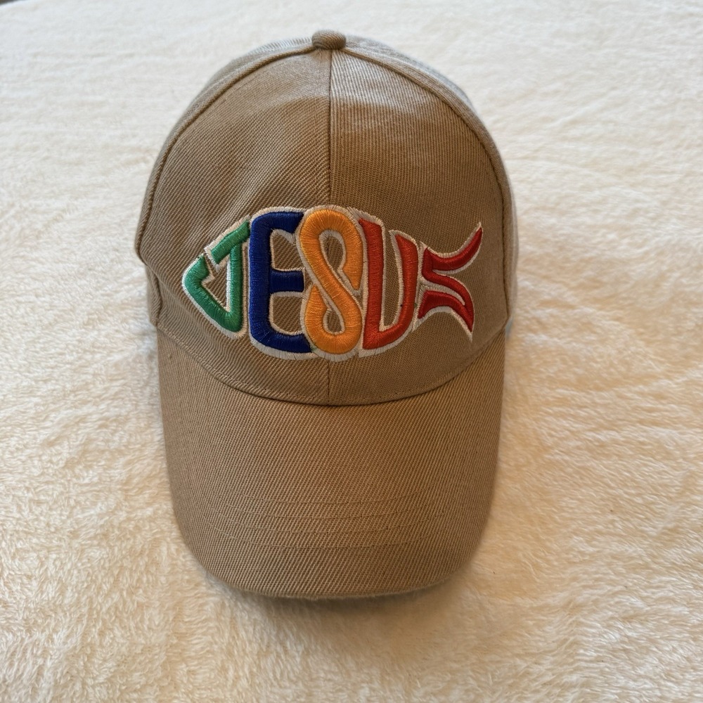 Vintage Jesus strapback hat cap savior religious adjustable Twill Dad Colorful